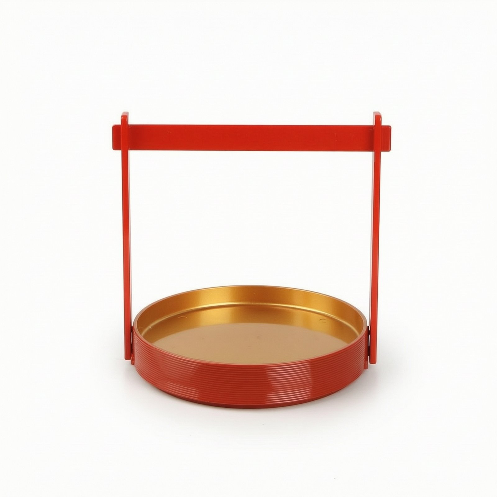 Round Serving Tray with Raised Edge