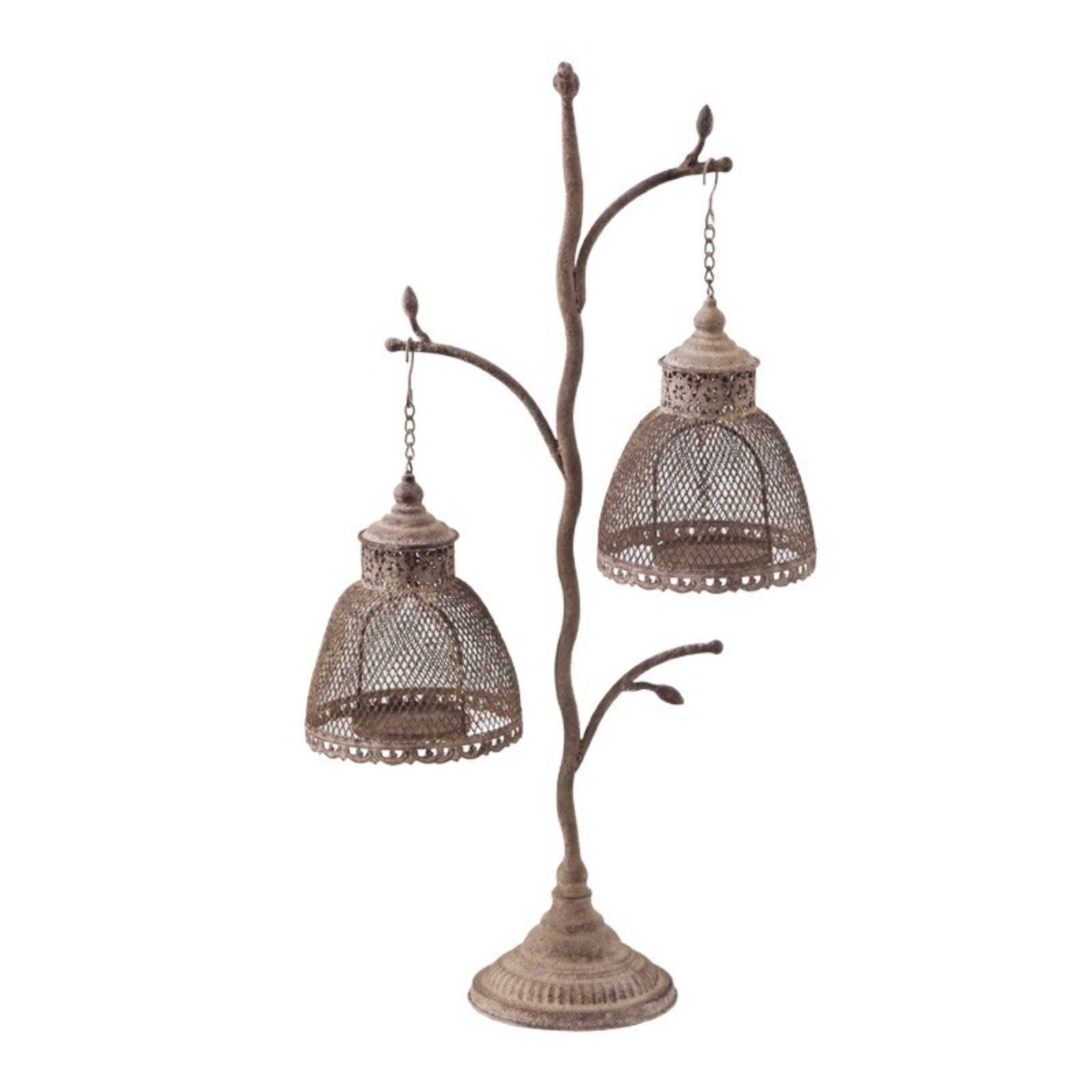 Bird Cage Candle Stand Antique Distressed Finish