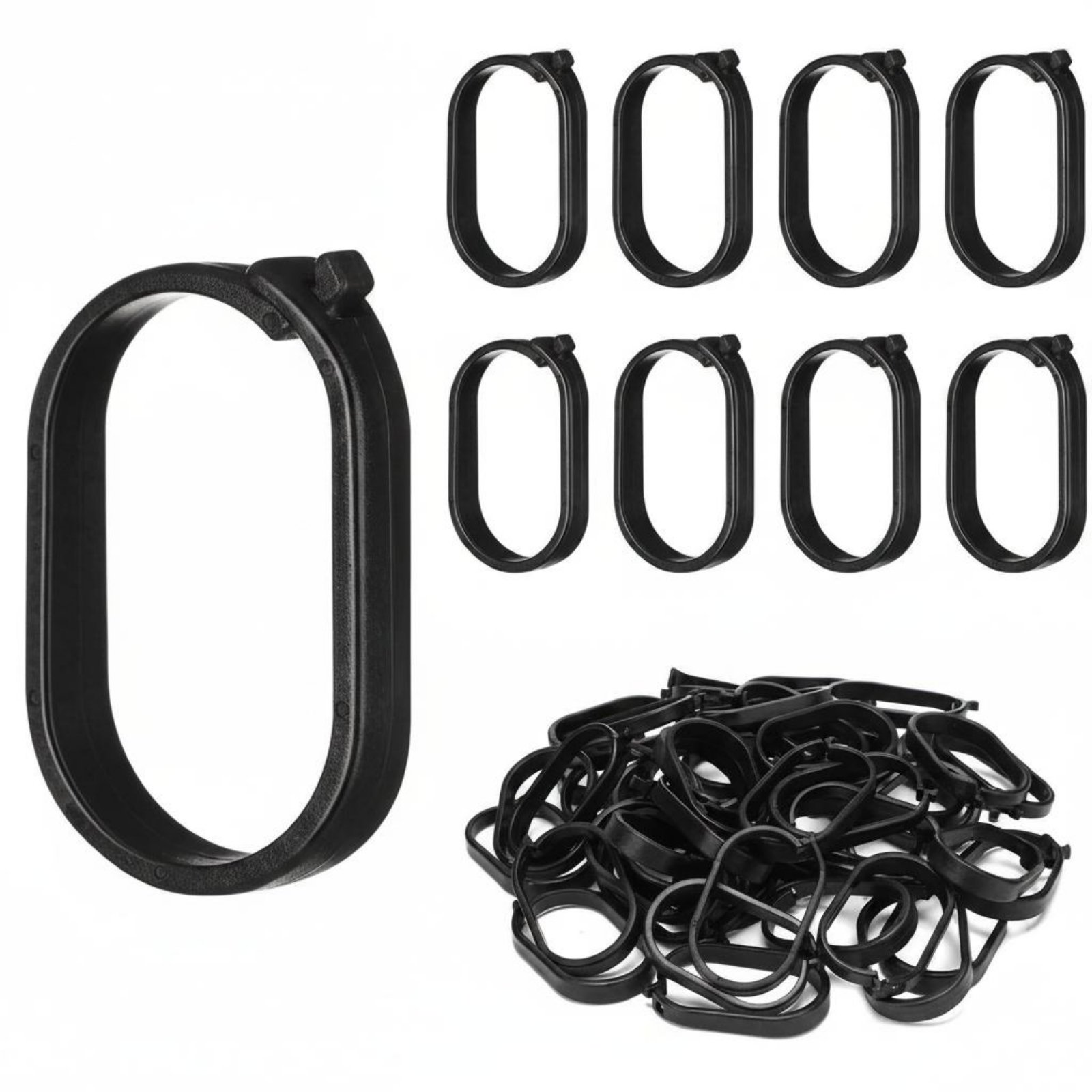 100-Piece Snap-Closure Curtain Hooks