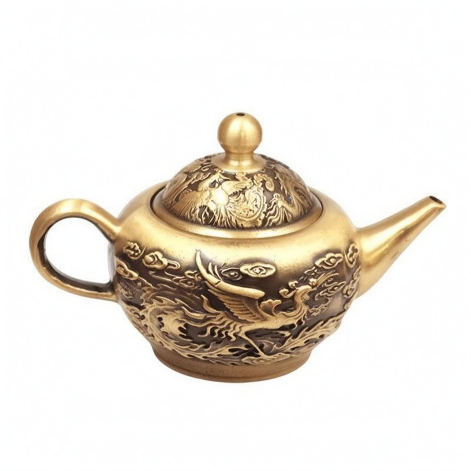 Brass Dragon Bird Teapot