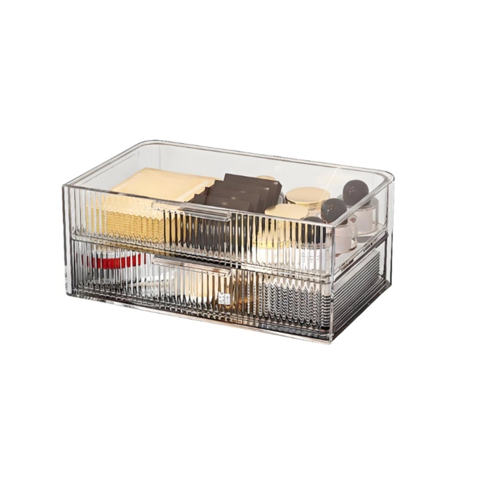 Clear Makeup Case with Drawers