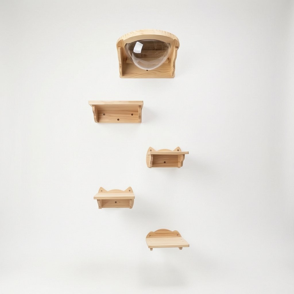 Wall-Mounted Cat Climbing Shelf – Set 10, Imported New