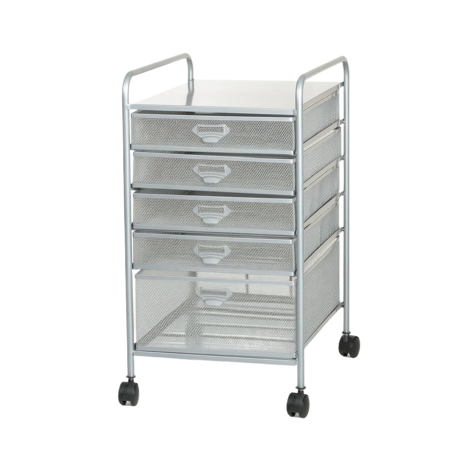 Mesh File Cart with Drawers