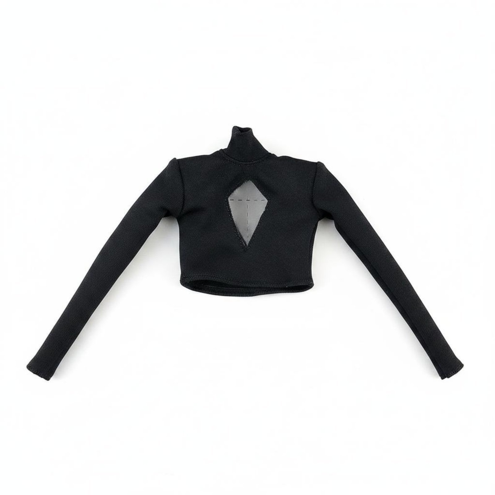 1/6 Scale Doll T-Shirt – Black, Long Sleeve Short