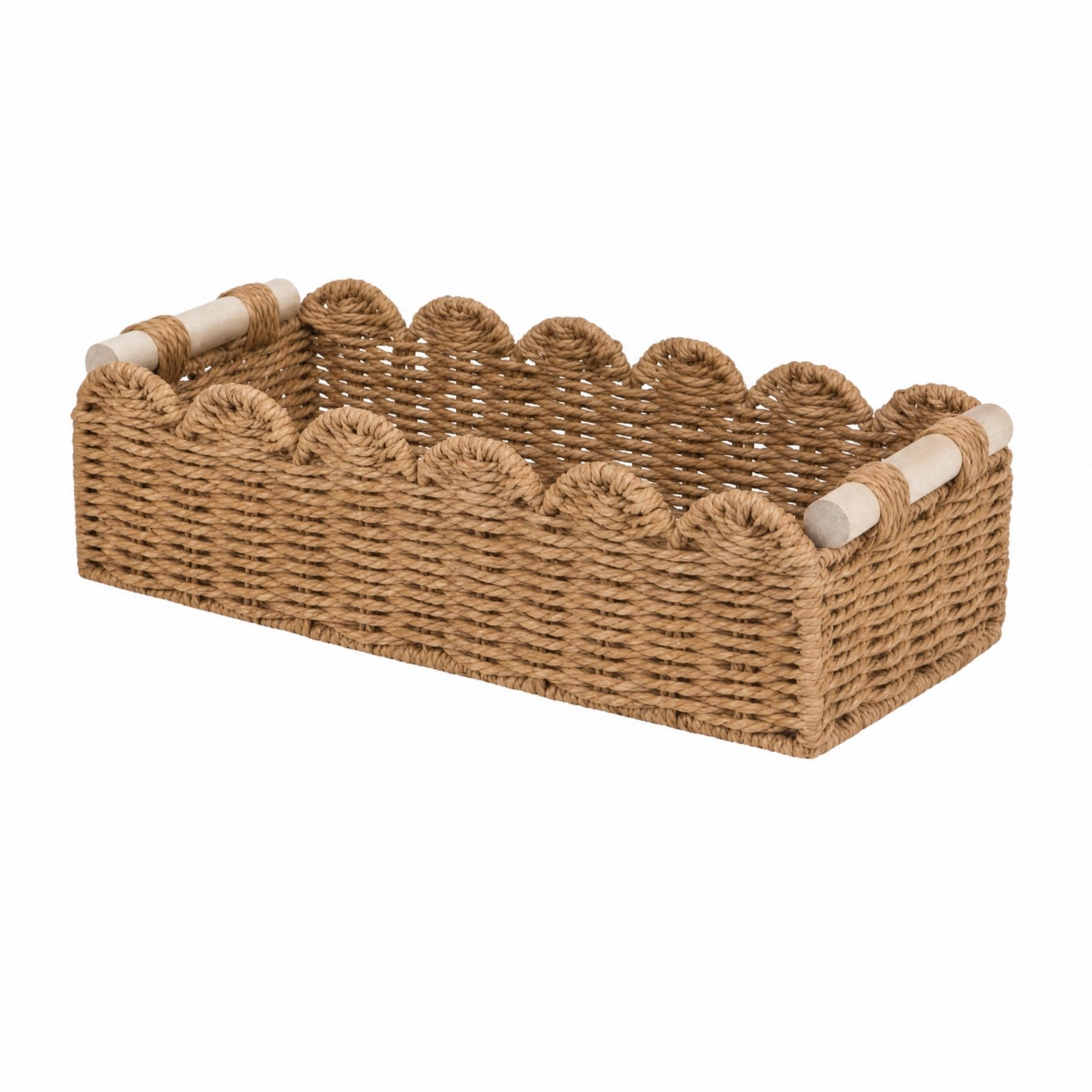 Rectangular Rattan-Style Storage Basket