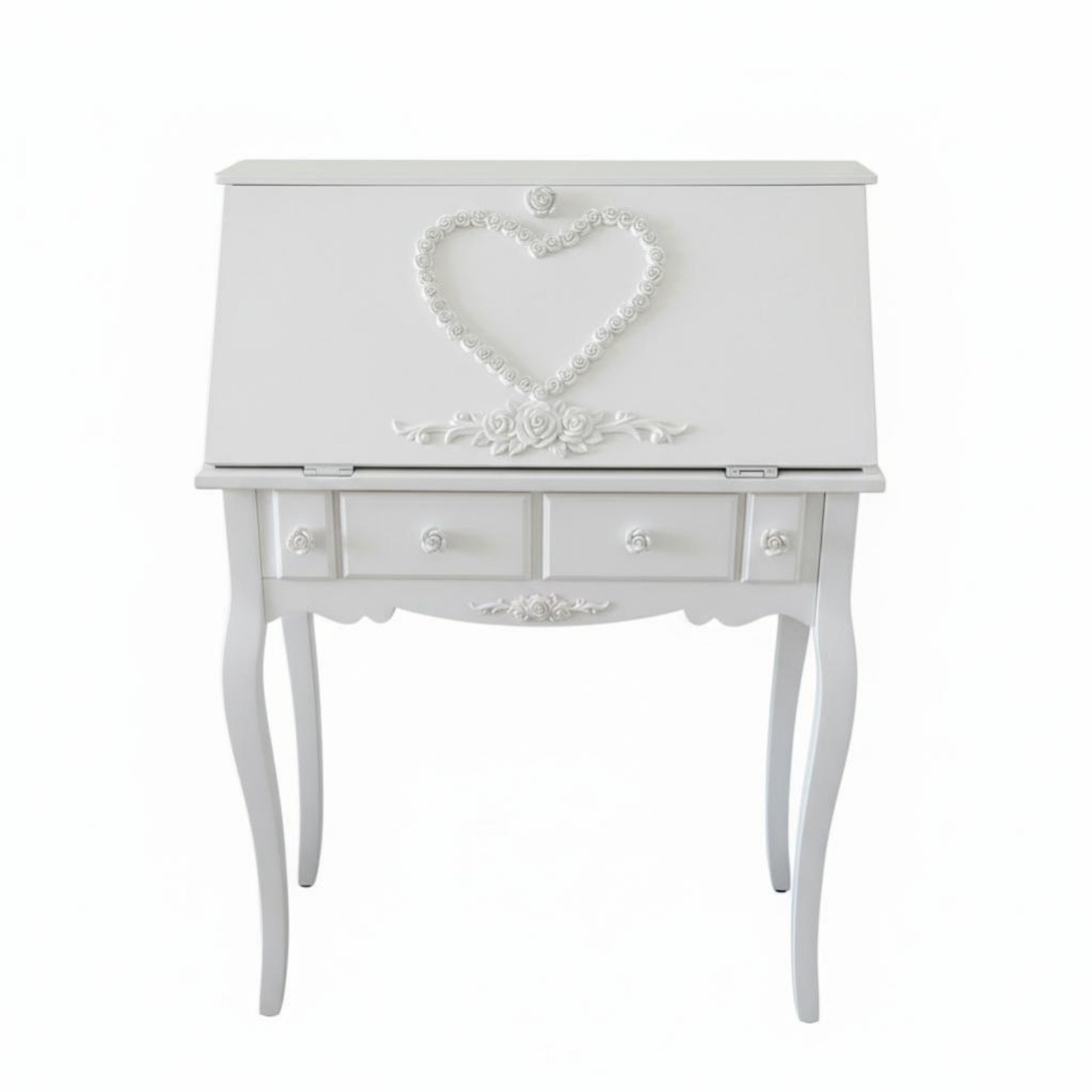 Carved Dressing Table Set with Mirror