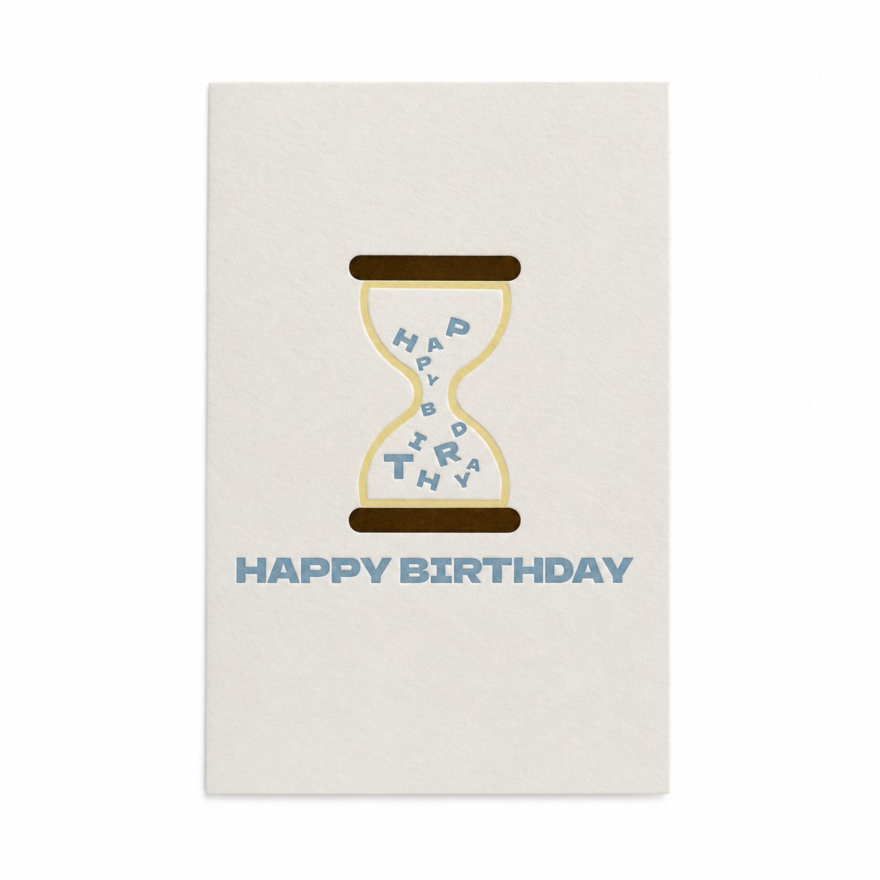 Folding Birthday Card with Hourglass