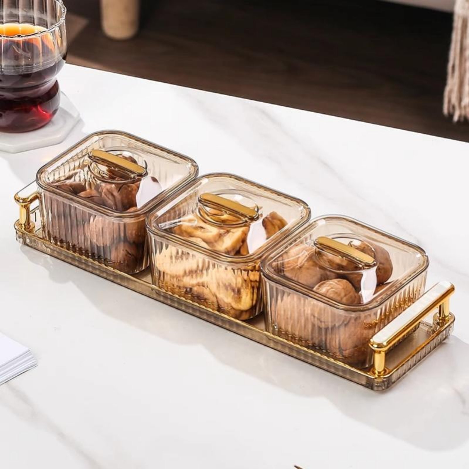 Divided Appetizer Tray with Lid