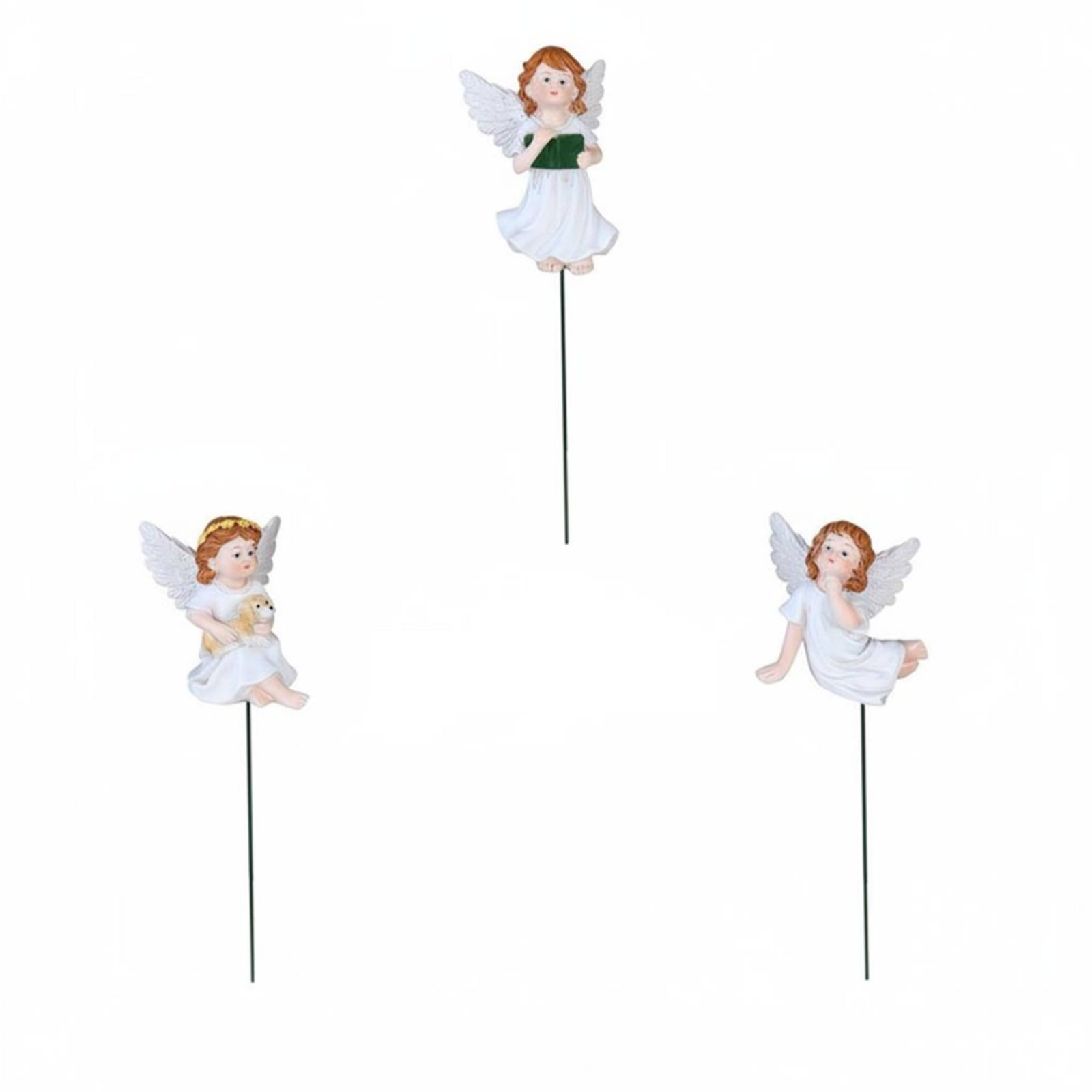 3-Piece Resin Angel Plant Stake