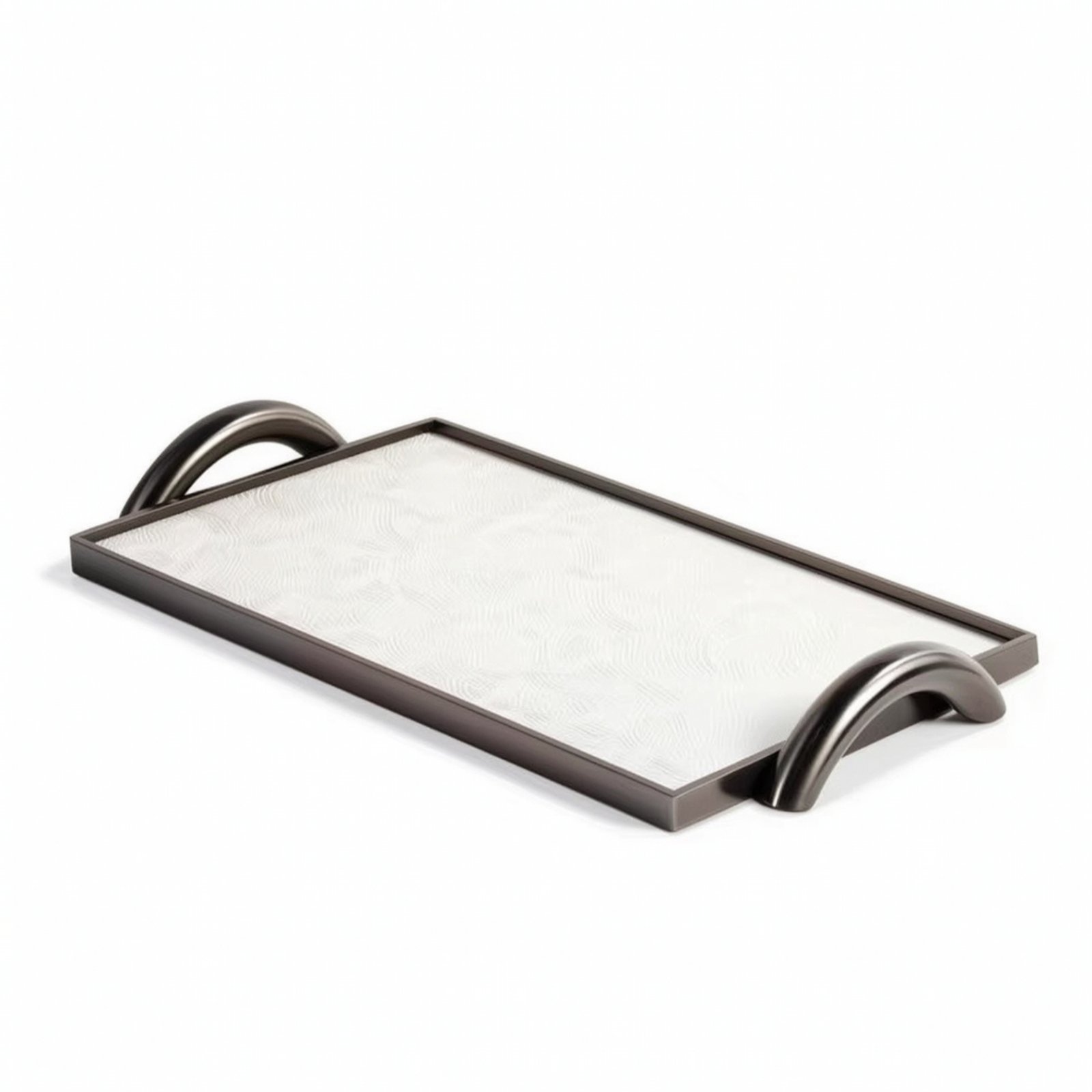 Leather Tray with Metal Frame
