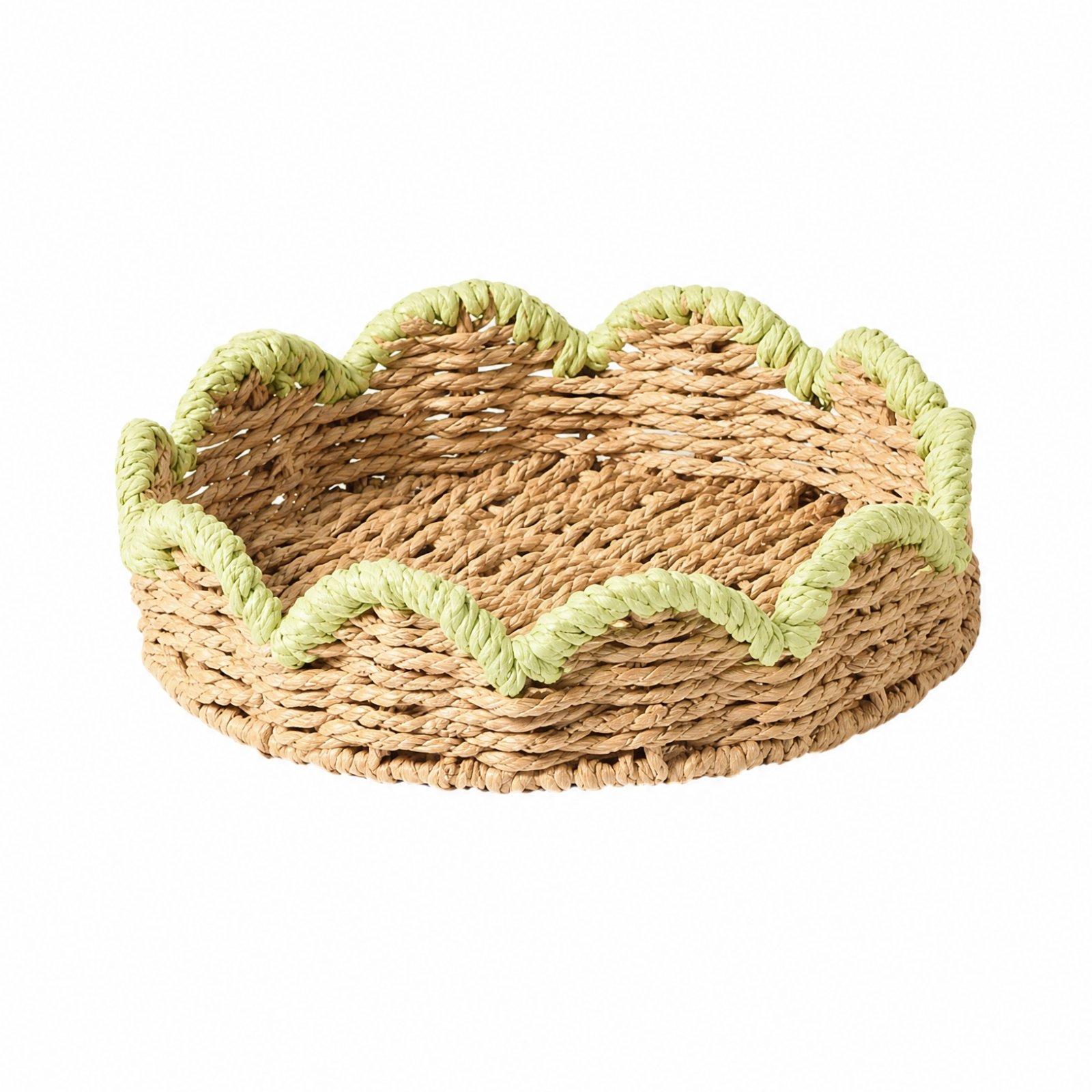Shallow Round Woven Basket