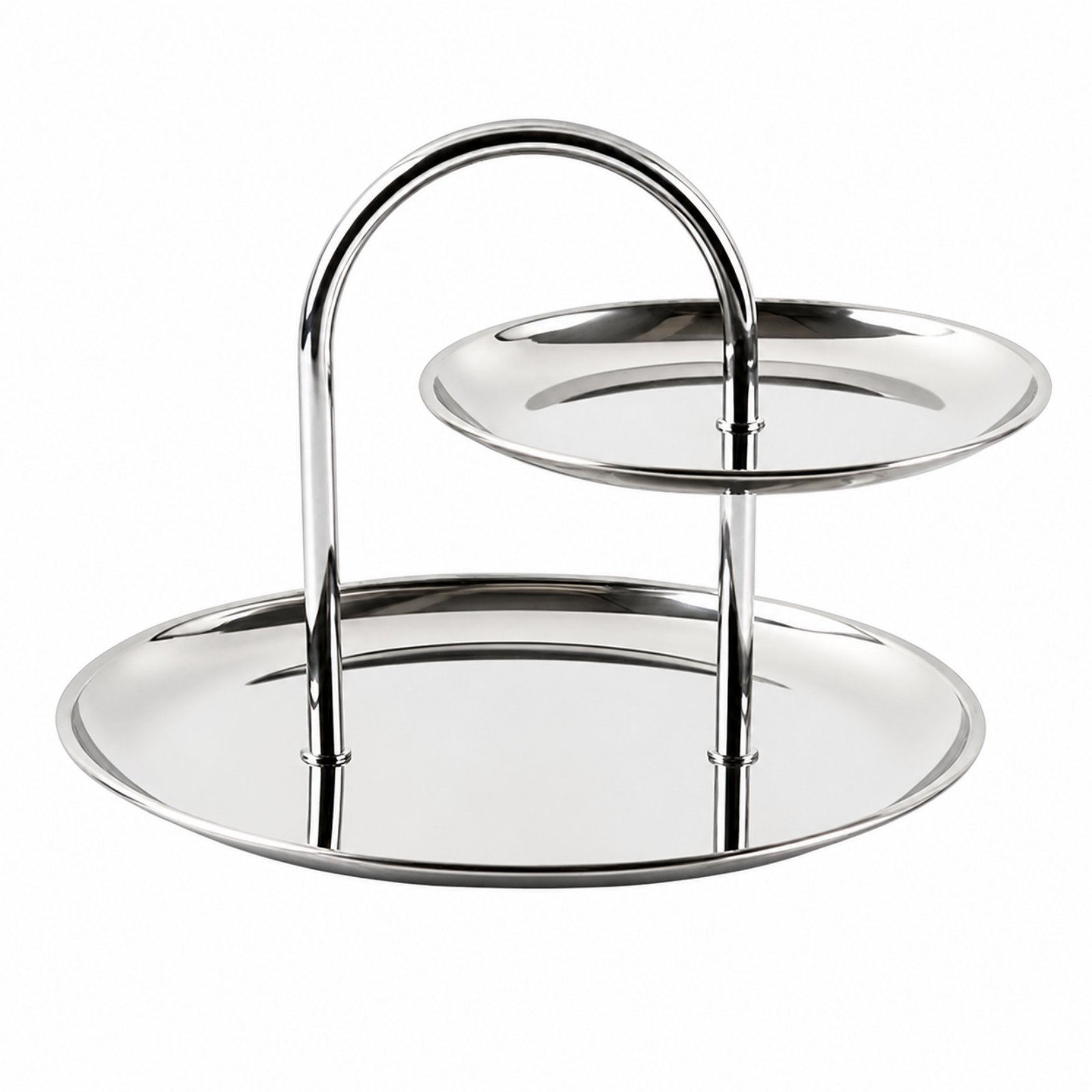 Stainless Steel Two-Tier Serving Tray – Silver