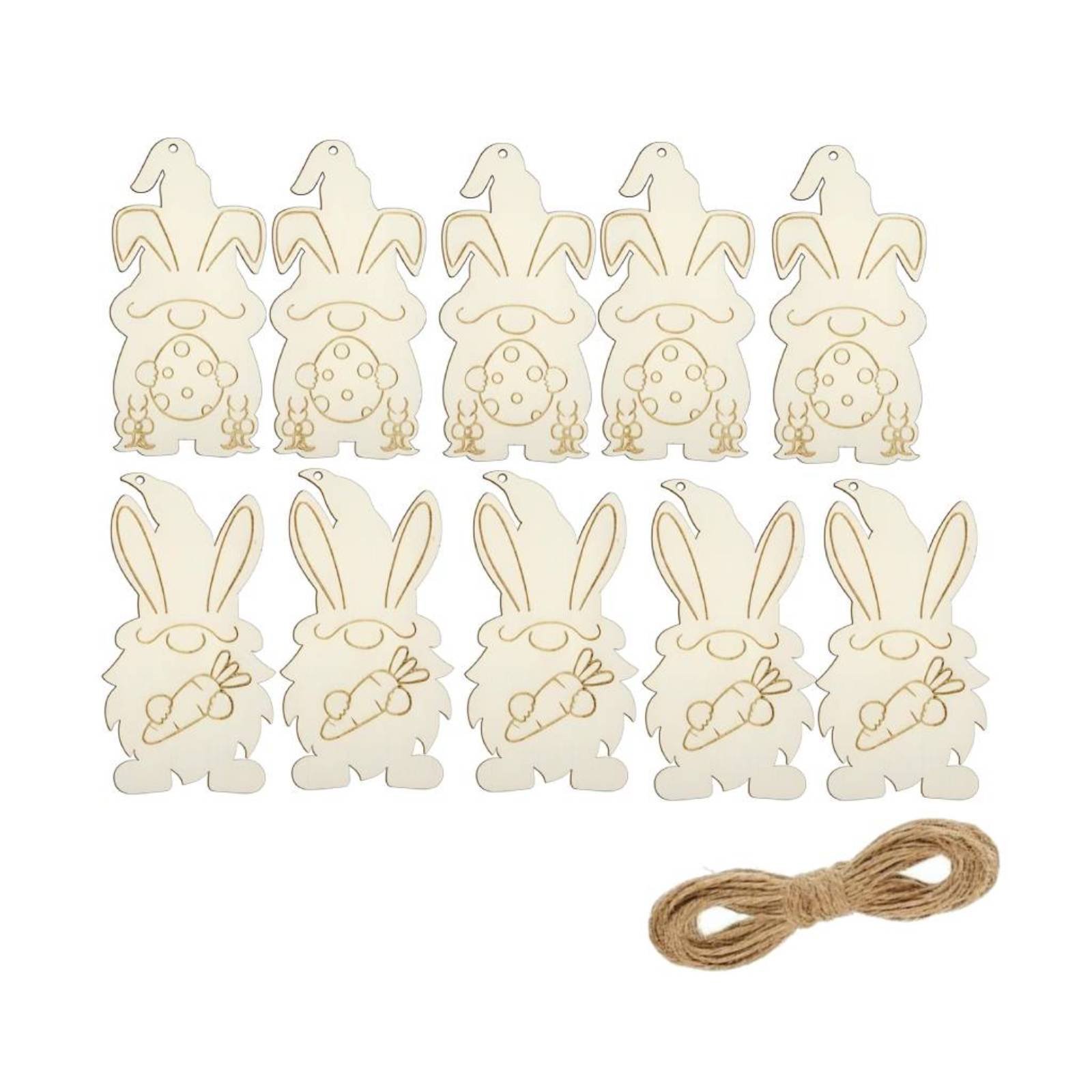 Bunny Oval Wooden Ornament