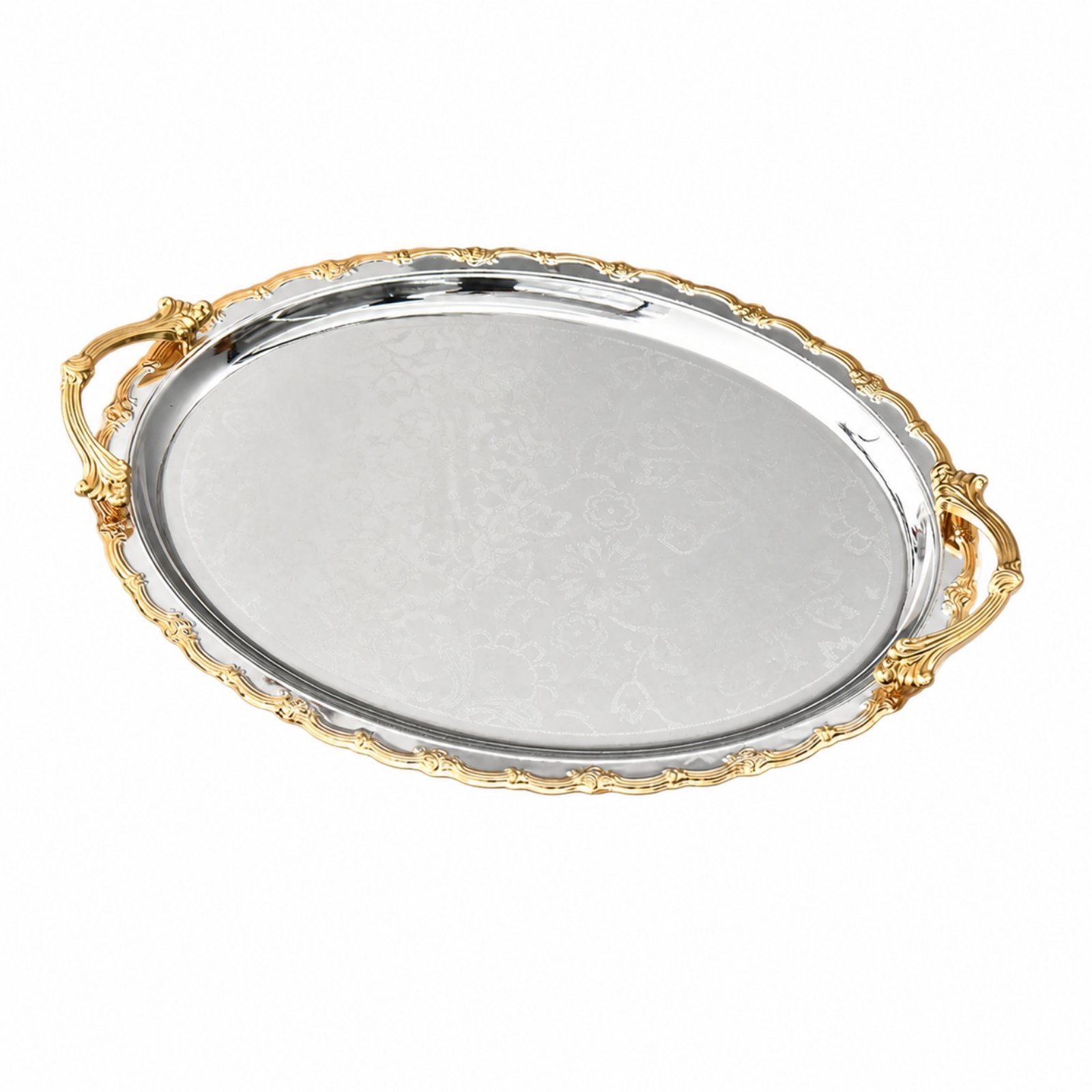 3-Piece Oval Stainless Steel Serving Tray
