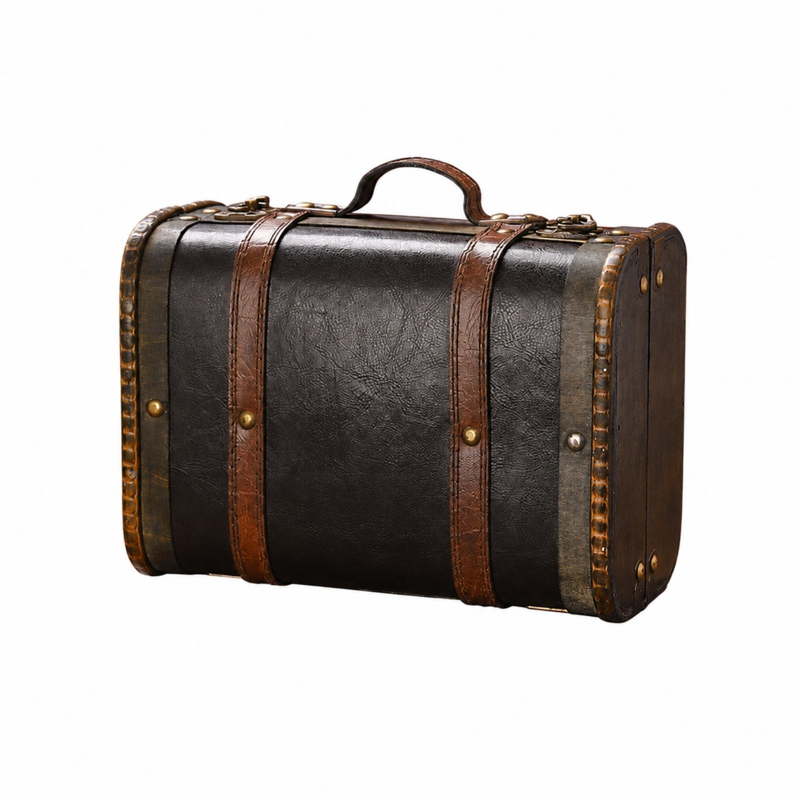 Wooden Hand-Carry Suitcase with Hinged Lid