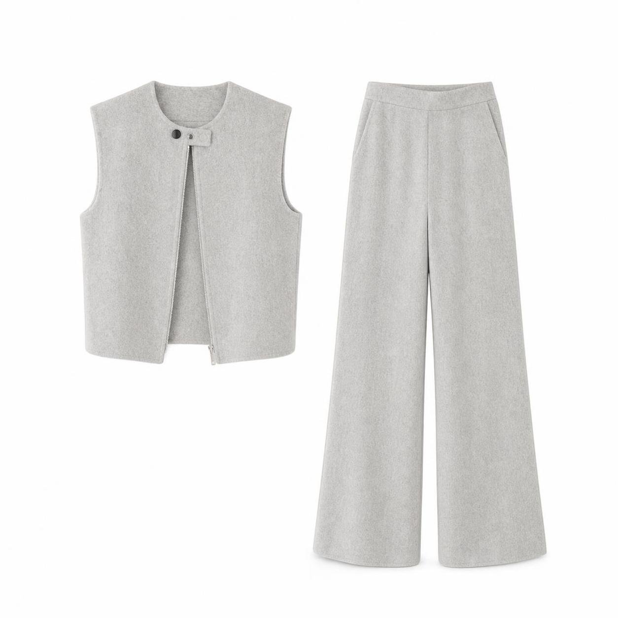 Wool Blend Vest Set