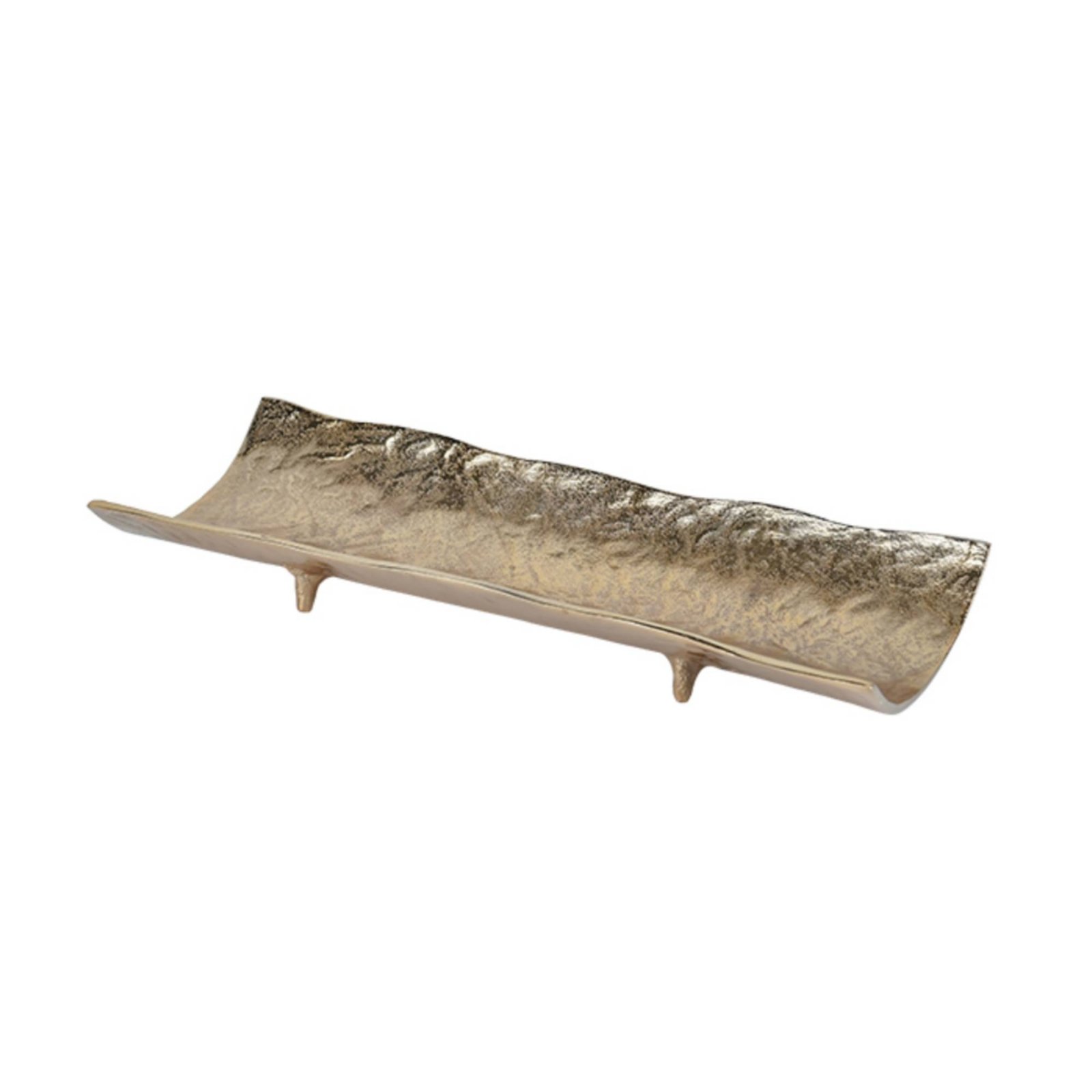 Hammered Oval Tray with Pedestal Feet