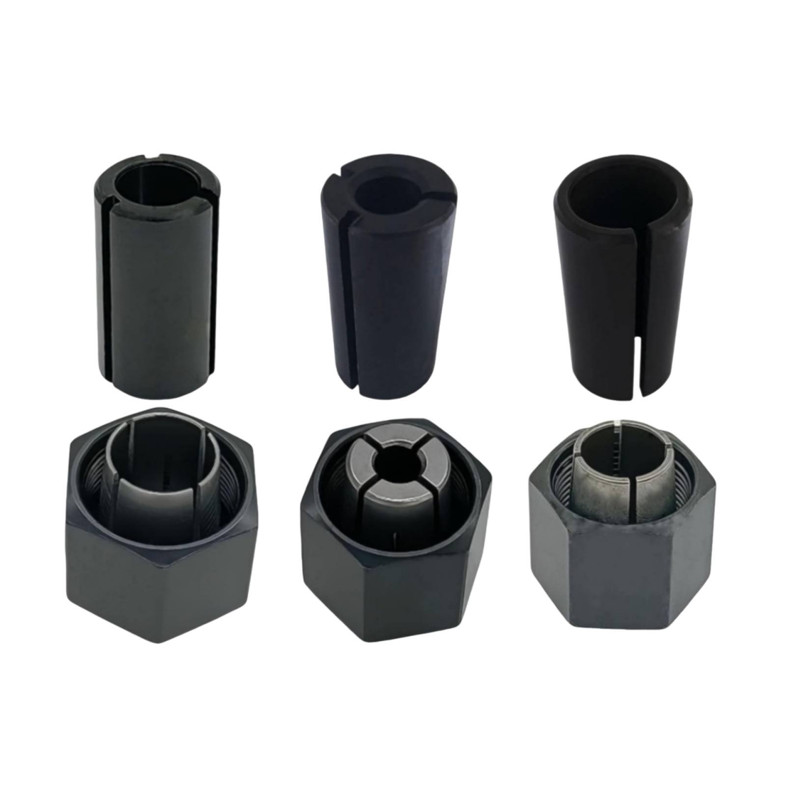 6-Piece Hex Slotted Collet Nut Set