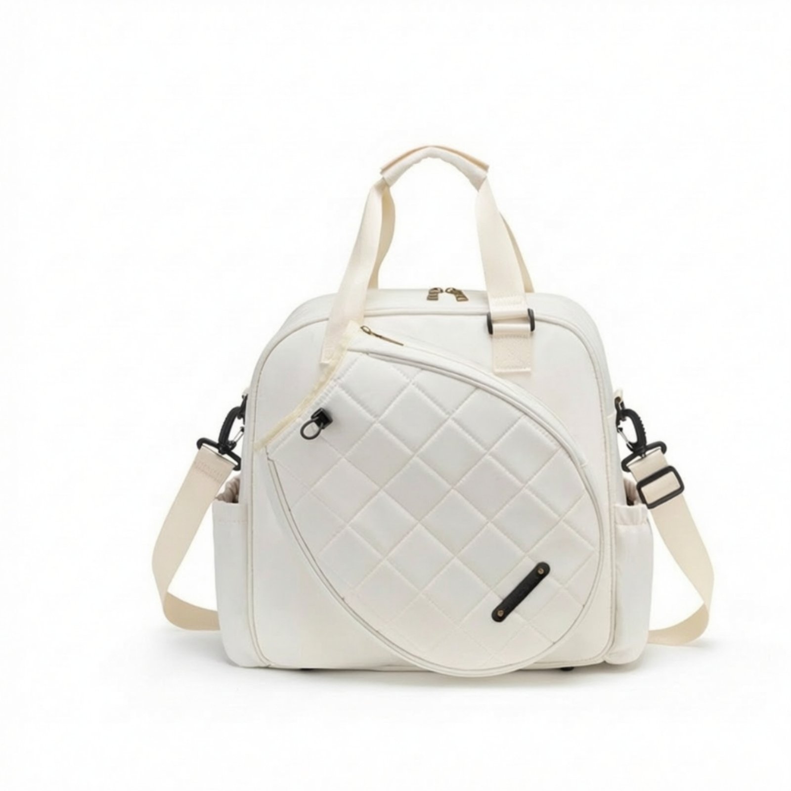 Quilted Tennis Bag – White