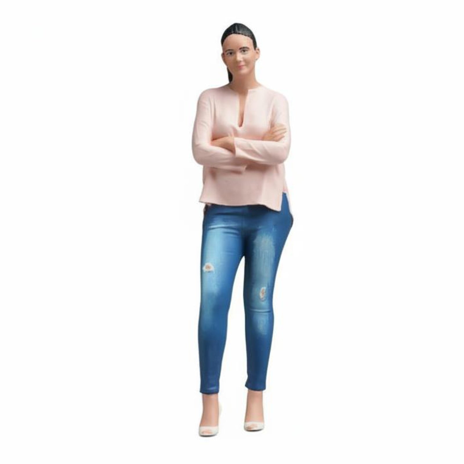 Miniature Ponytail Girl Figurine