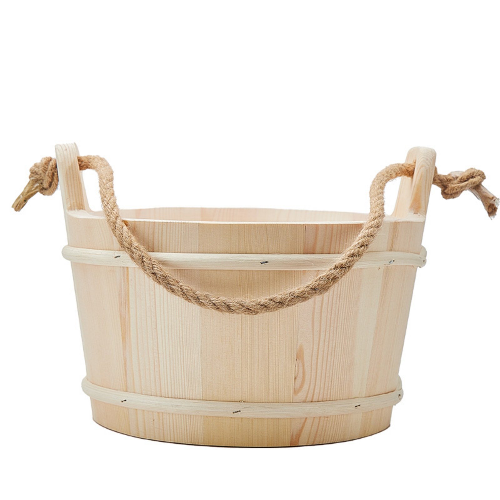 Wood Sauna Bucket with Rope Handle