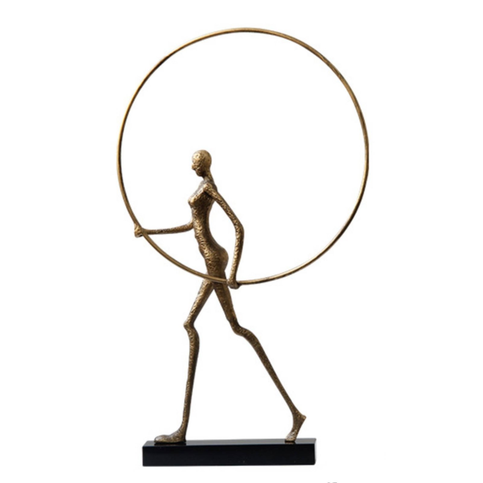 Metal Figurine with Marble Base