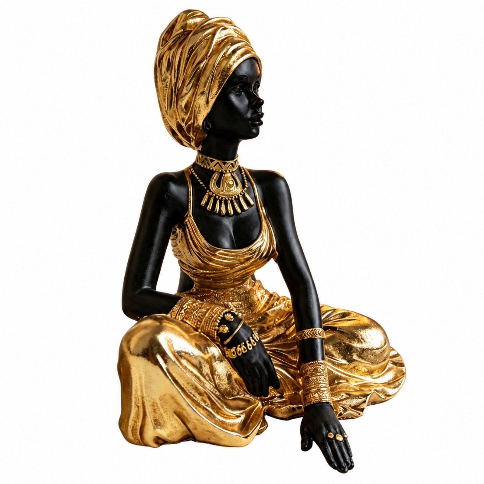 African Woman Figurine – Cross-legged