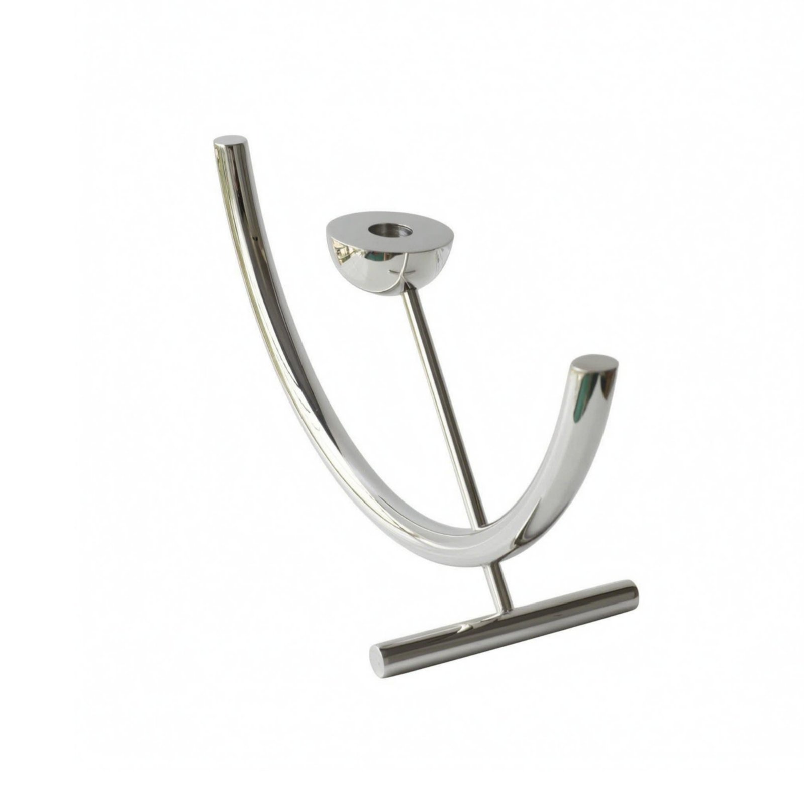 Stainless Steel Candle Holder – Silver, 38x23x16cm