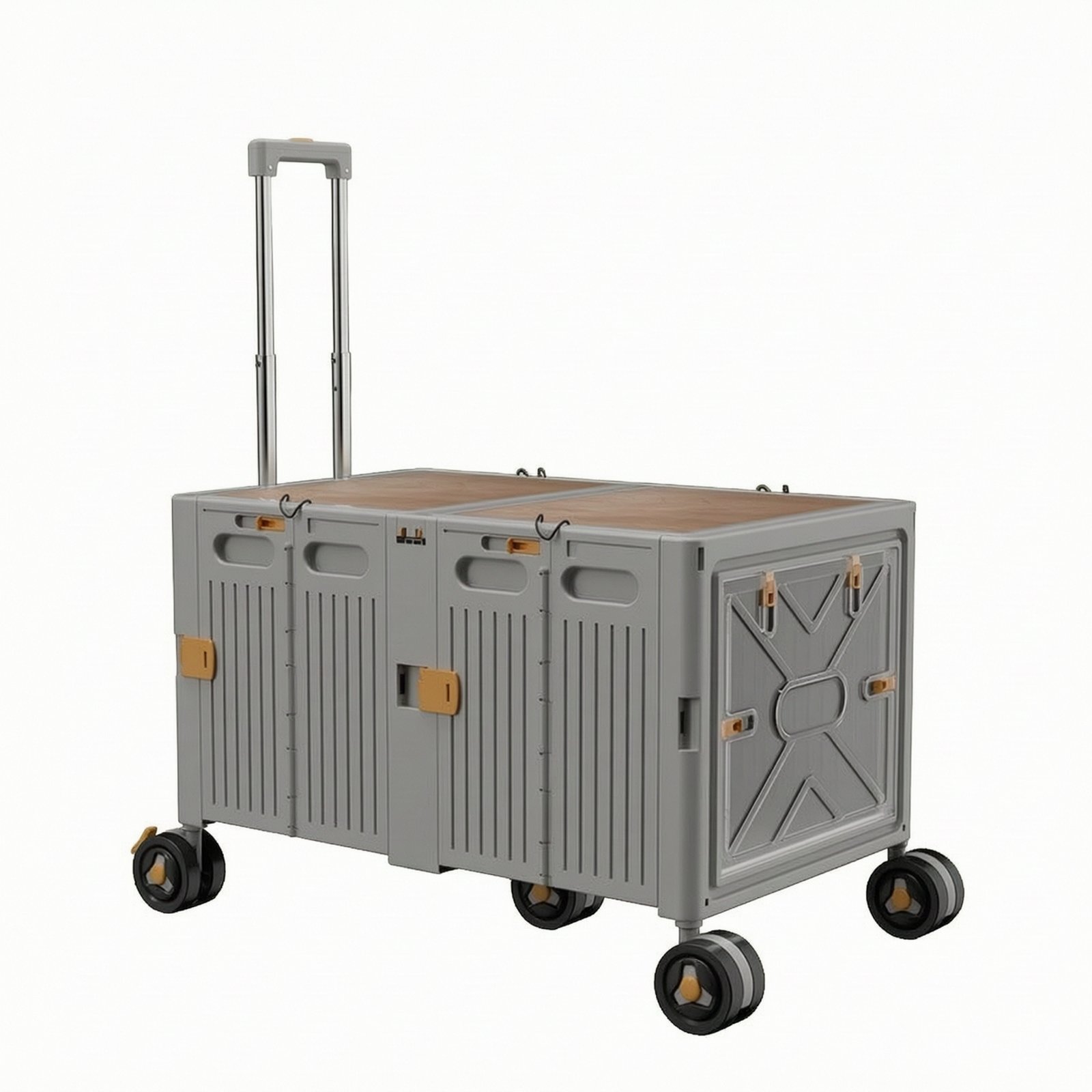Foldable Storage Box with Wood Lid