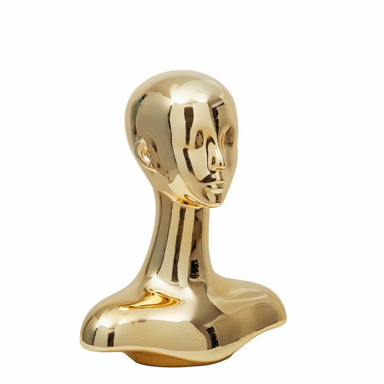 Mannequin Head with Shoulders – Gold
