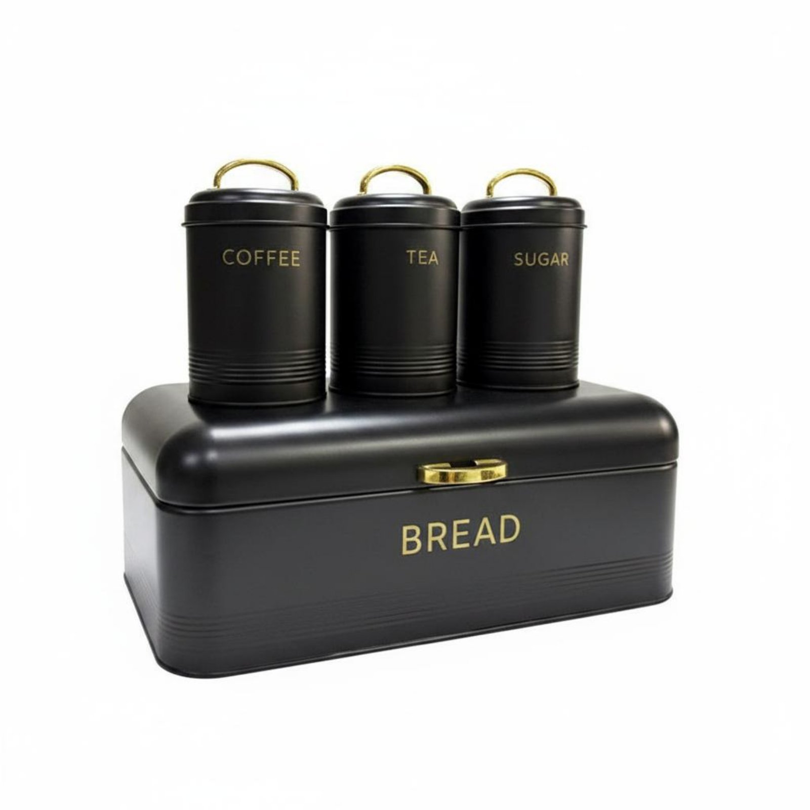 4-Piece Metal Bread Bin Canister Set