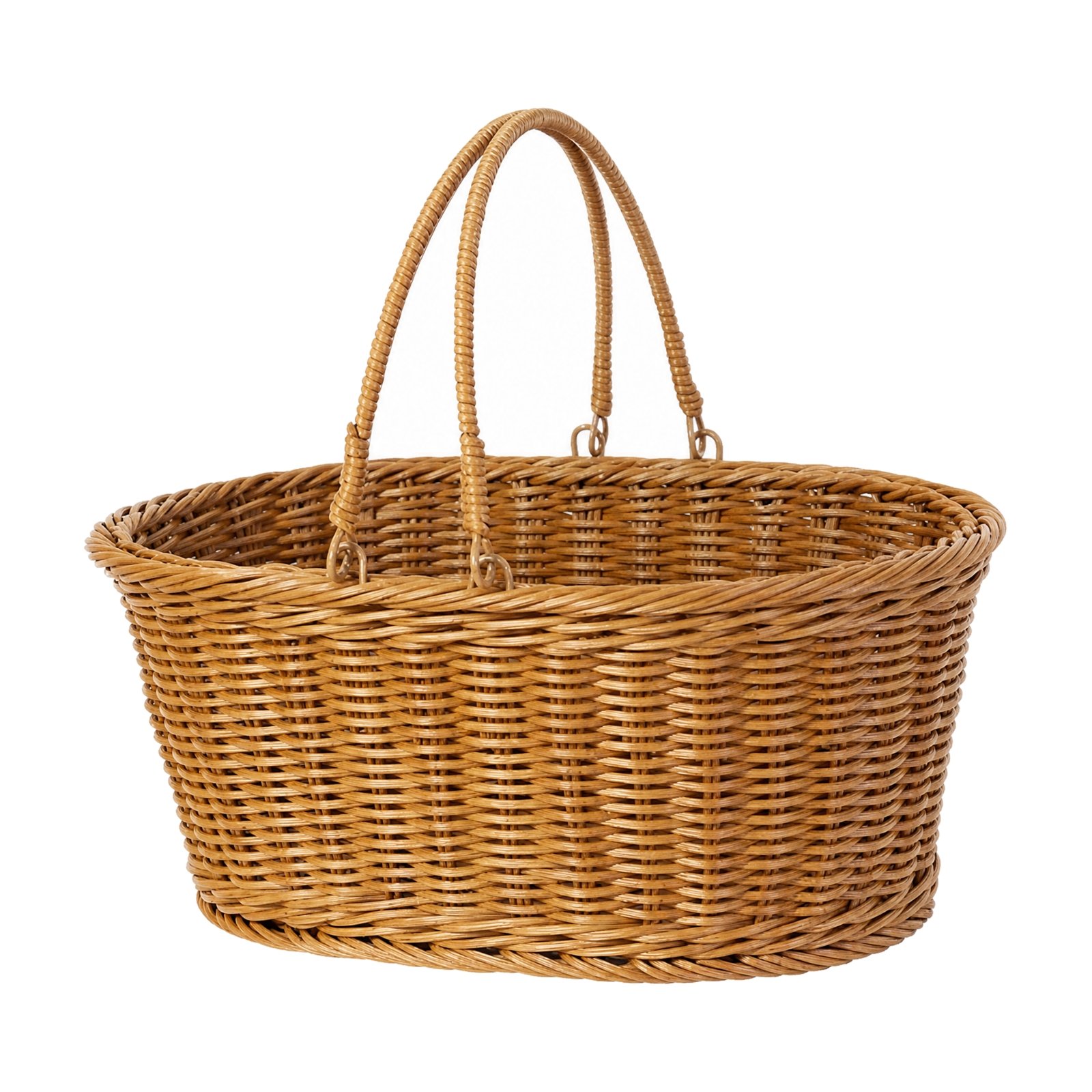 Woven Carry Basket with Two Arched Handles