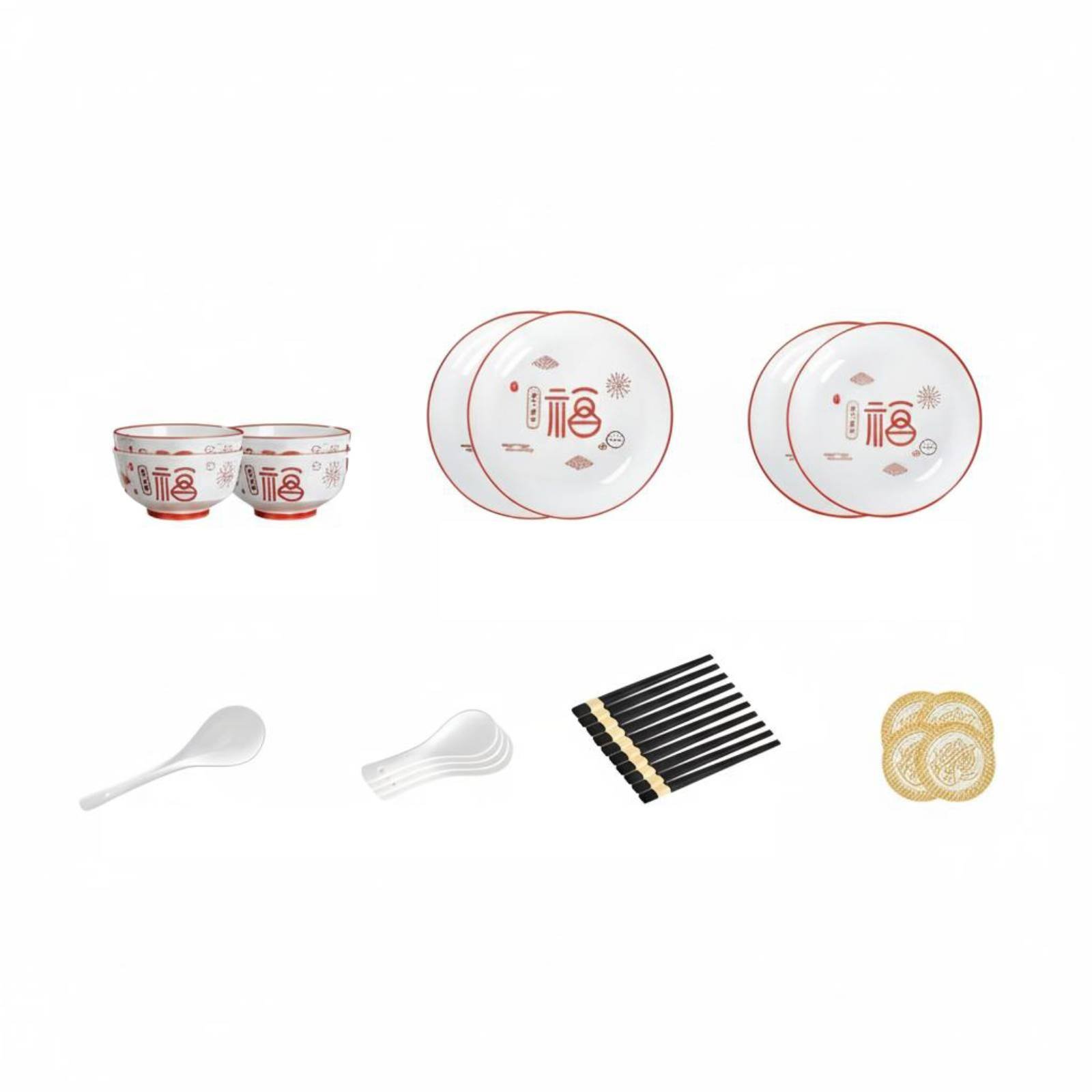 Chinese Style Ceramic Dinnerware Set