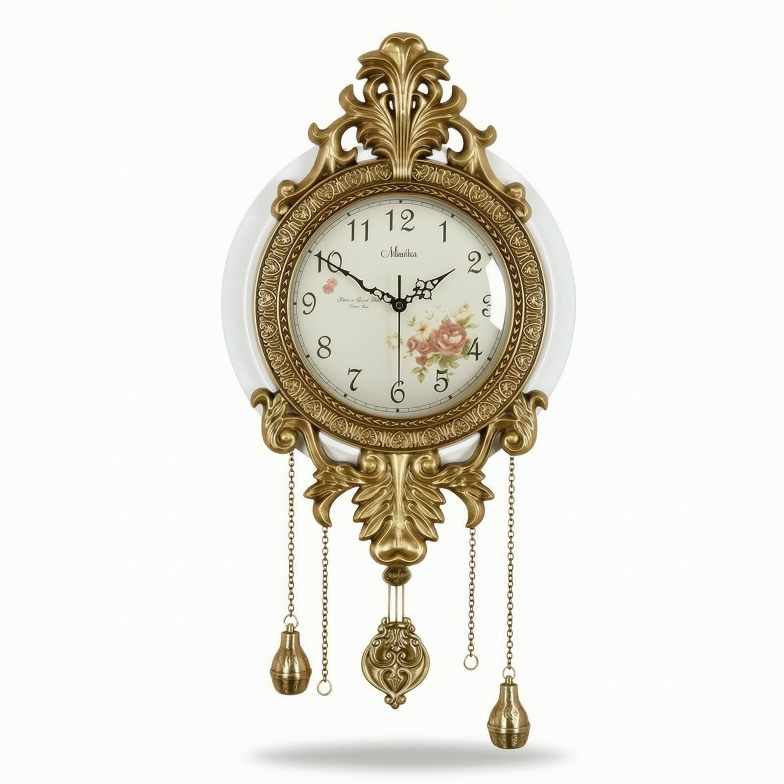 Silent Pendulum Wall Clock – White, 206