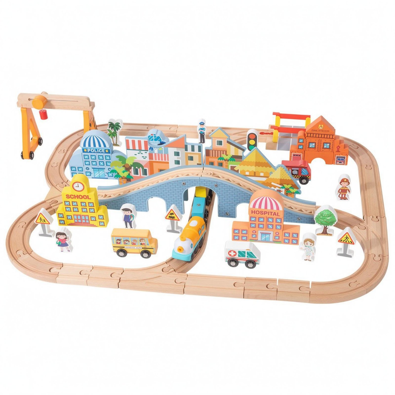 Wooden Railway Set