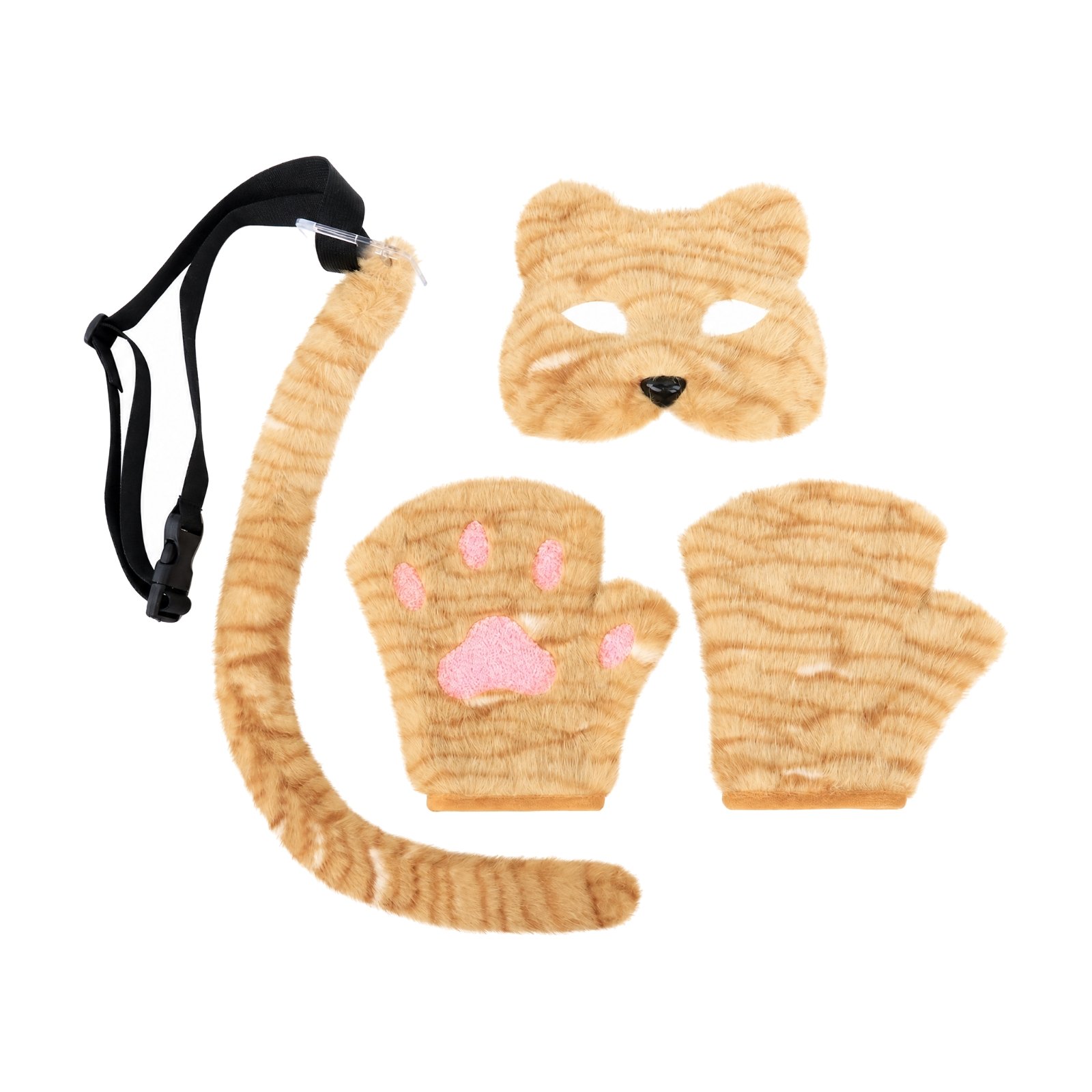 Furry Cat Mask Tail and Paw Set