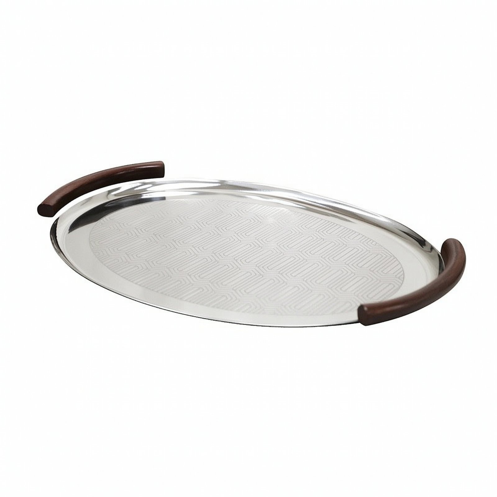 Stainless Steel Tray with Wood Handles