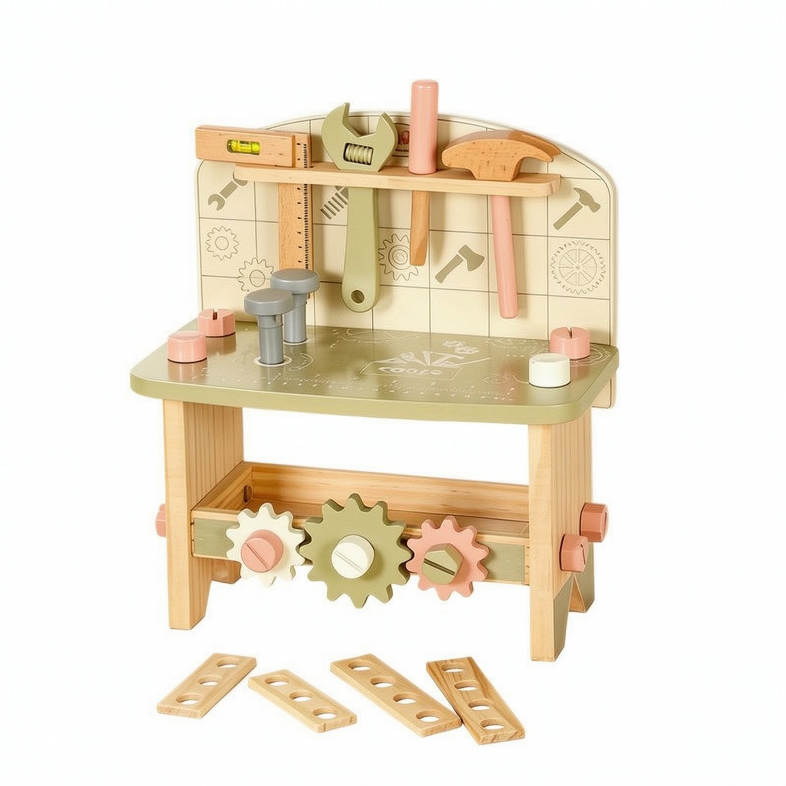 Wooden Toy Workbench – Kids Repair Tool Box