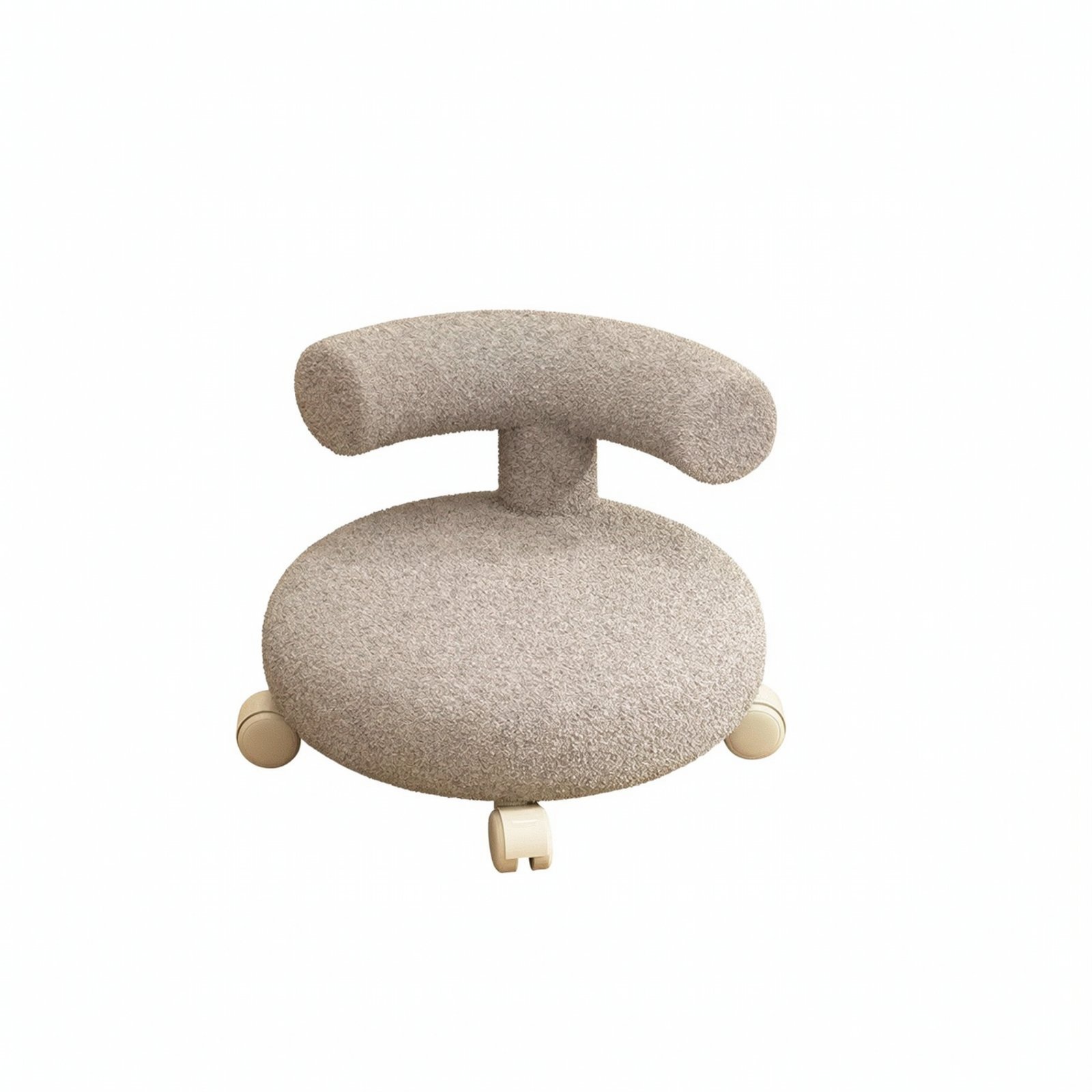 Upholstered Kids Stool with Casters