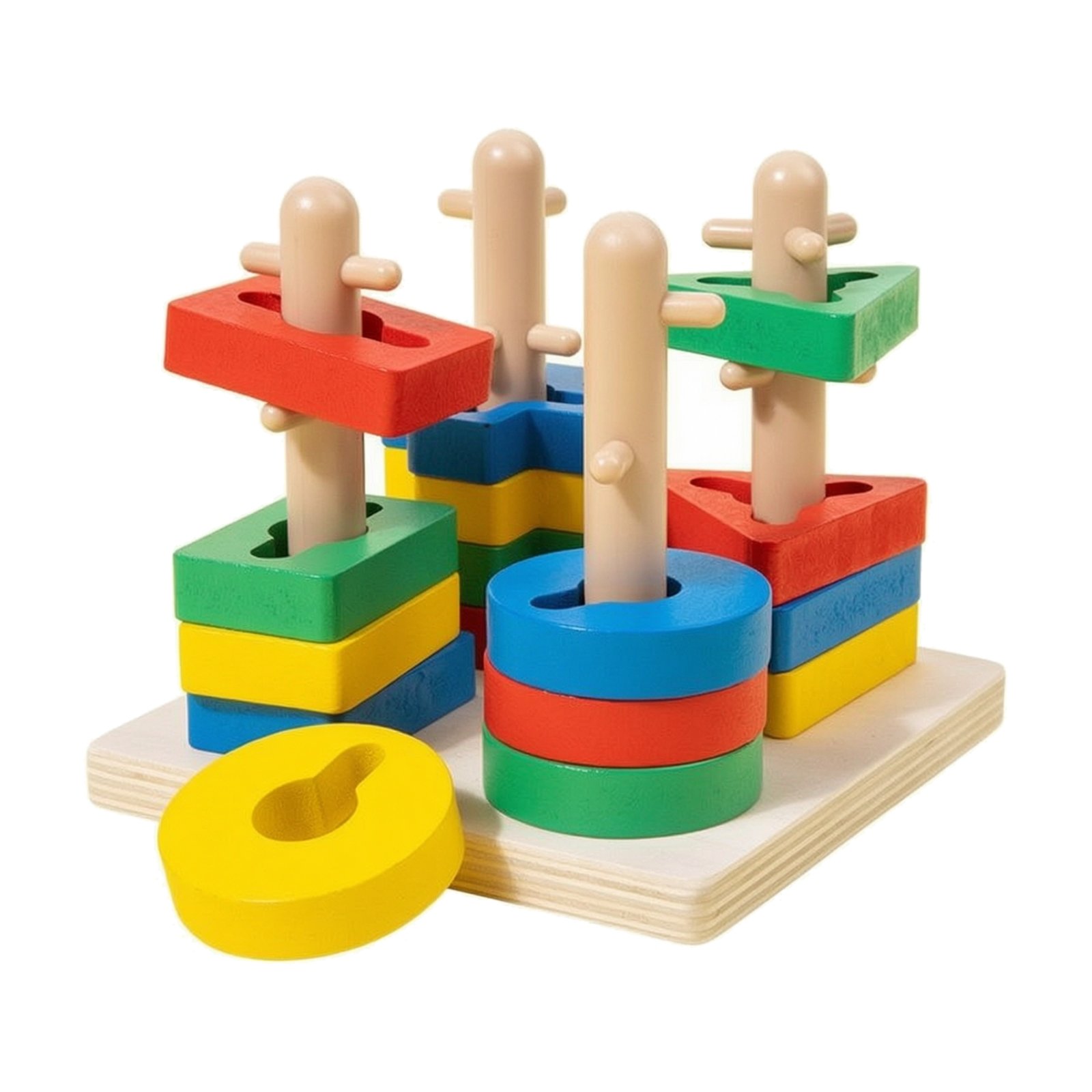 Wooden Shape Sorter with Pegs
