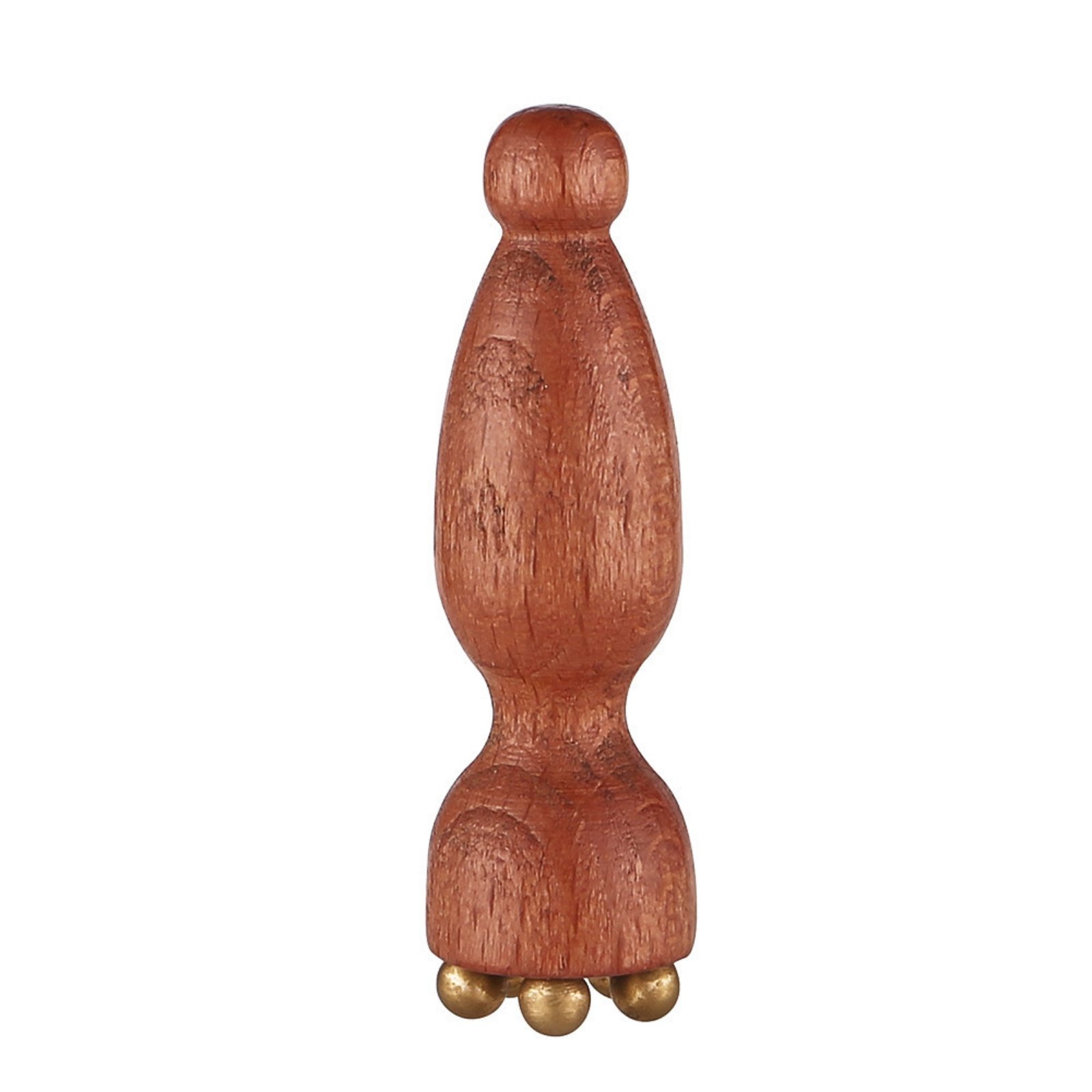 Wooden Massage Tool with Metal Rollers