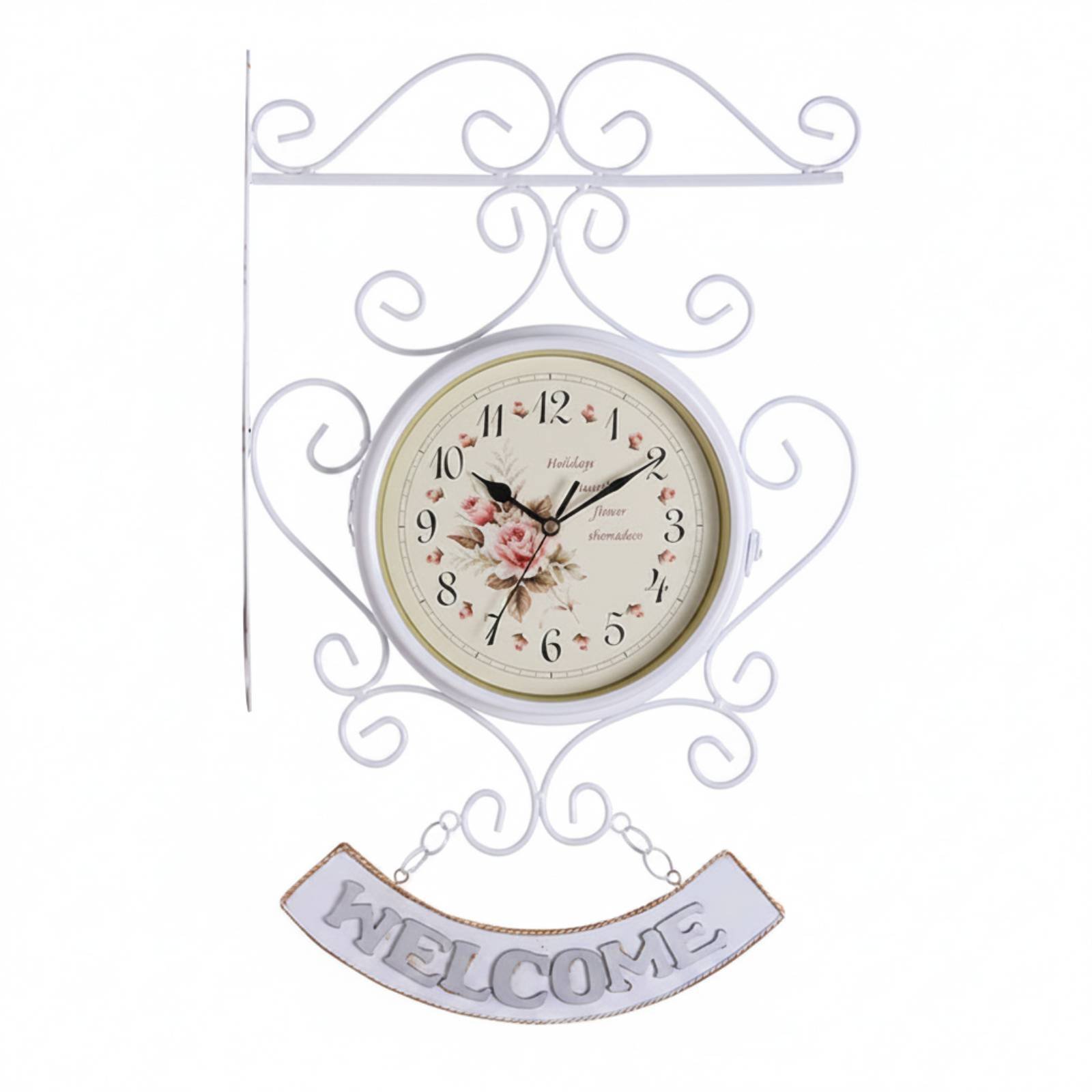 Double Sided Wall Clock – White