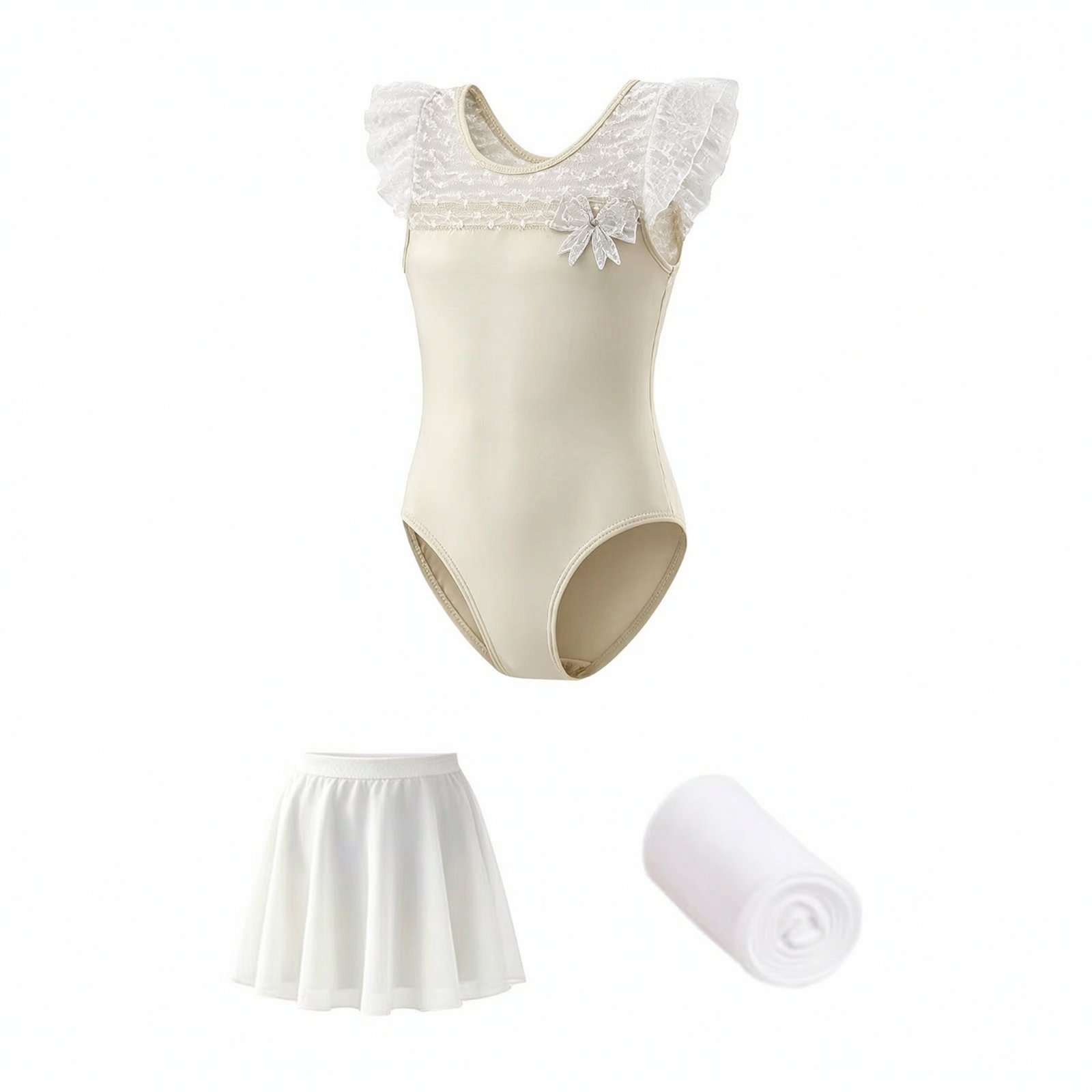 Girls Ballet Leotard with Skirt and Tights