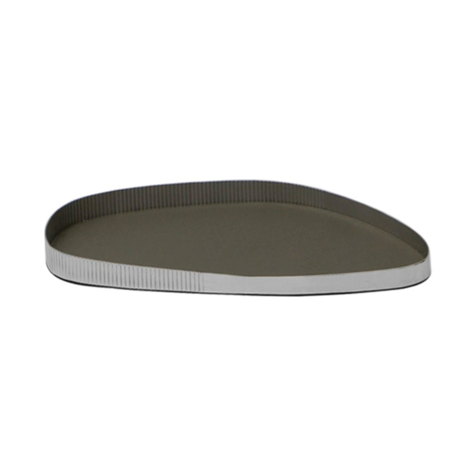Oval Tray with Leather Surface