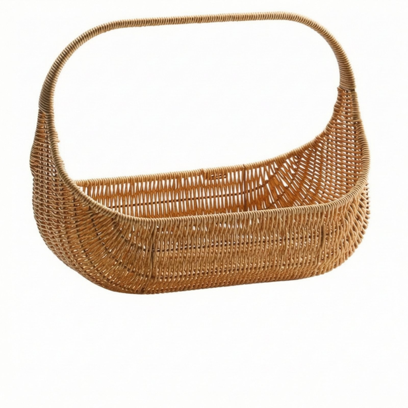 Oval Rattan Basket with Handle