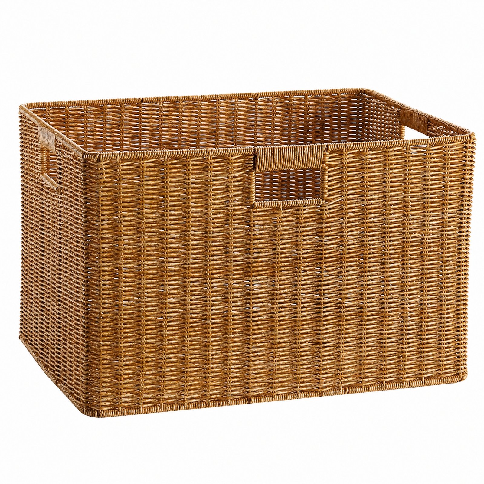 Woven Laundry Hamper – Light Coffee, 49x35x31cm