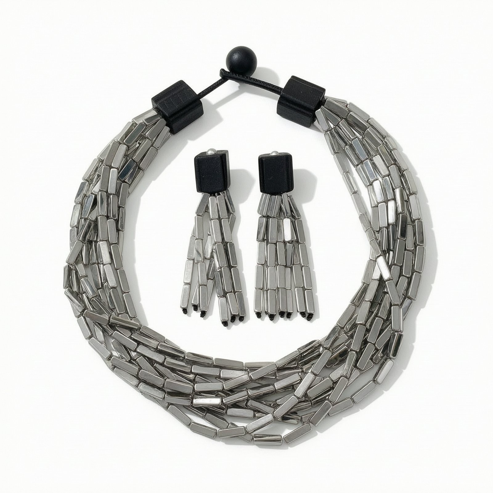 Bib Necklace with Drop Earrings