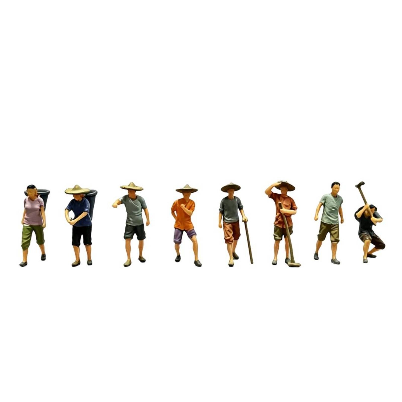 8-Piece HO Scale Farm Worker Figurines