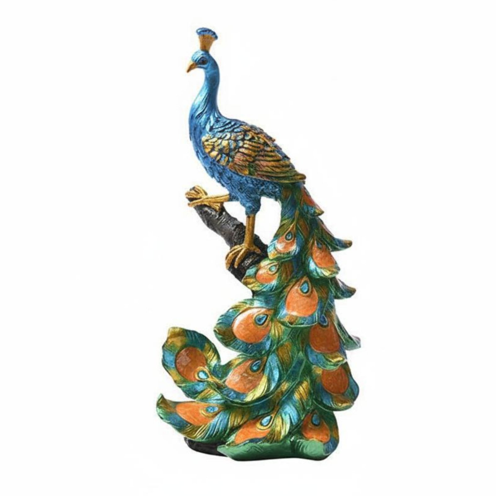 2-Piece Resin Peacock Ornament