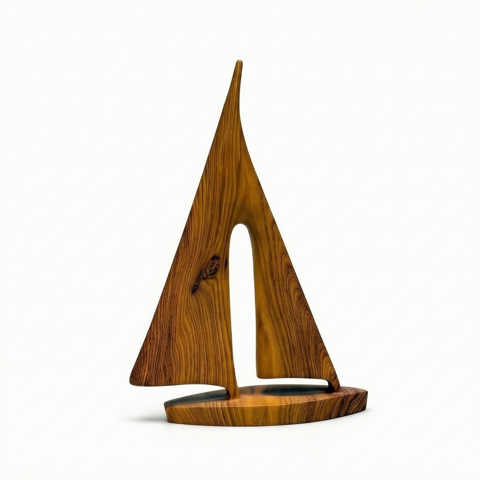 Wood-Grain Abstract Sculpture